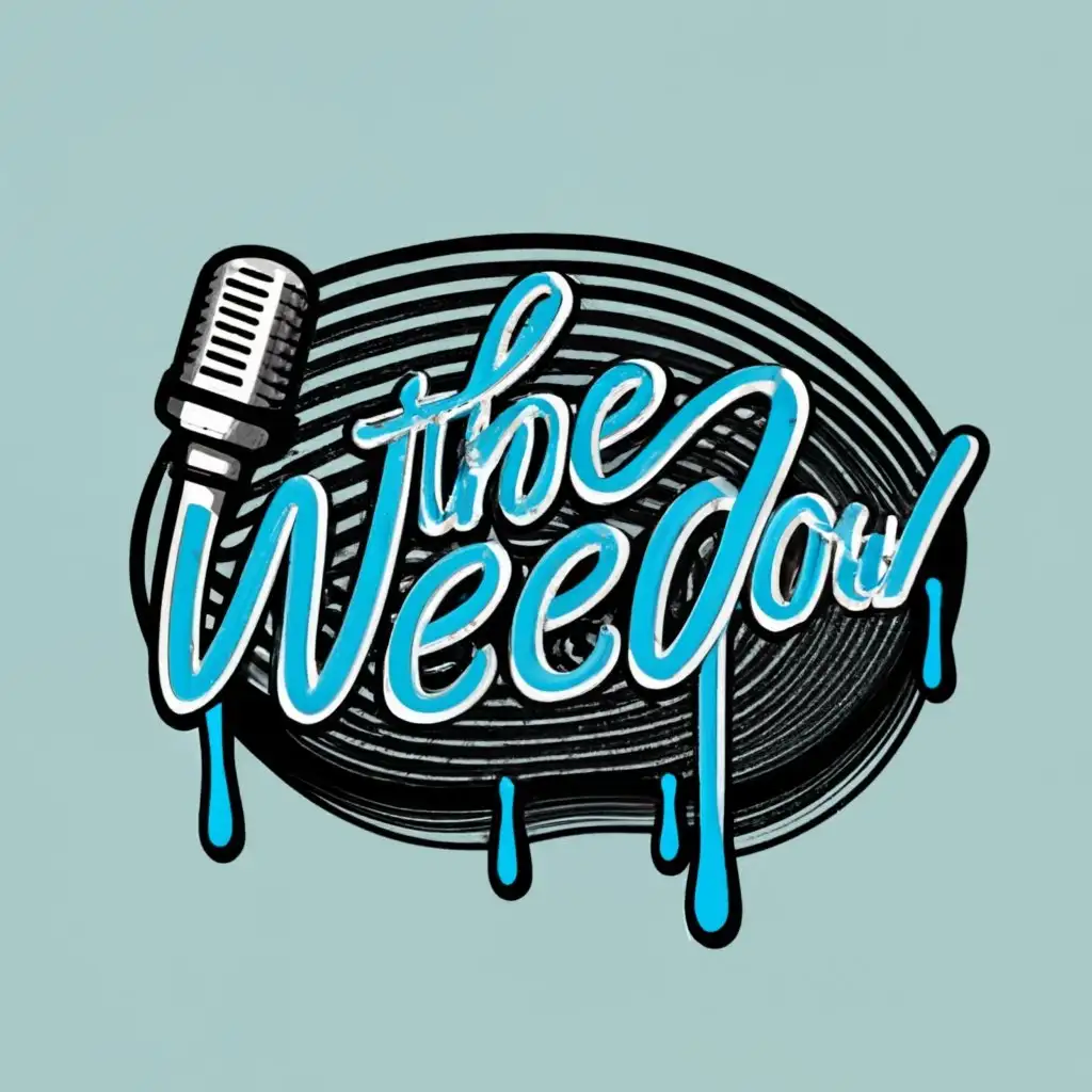 LOGO-Design-For-WeedoW-Dynamic-Liquid-Microphone-Cord-with-Blue-Cursive-Typography-on-White-Background