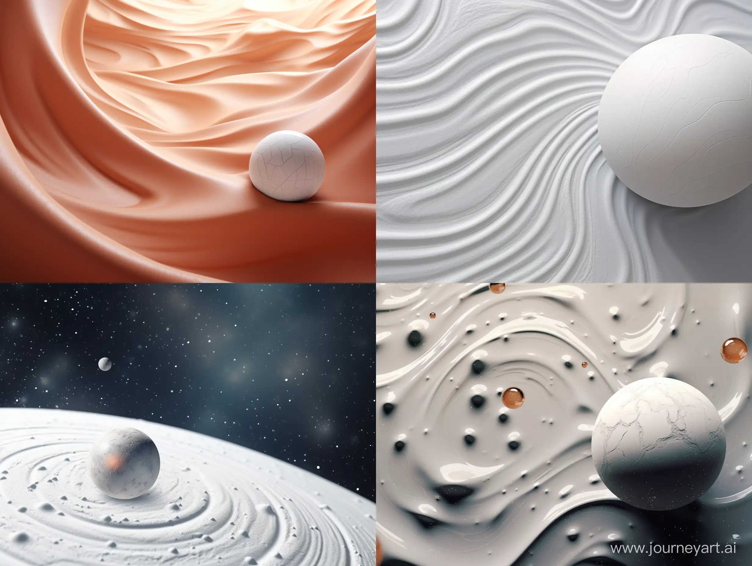 White-Texture-Leather-Ball-Floating-in-Space