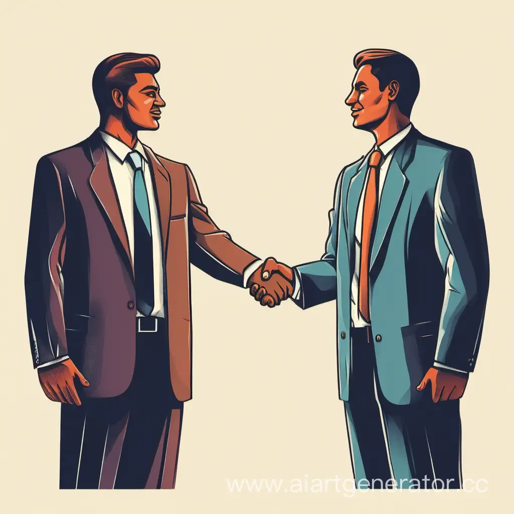 Two men in business clothes shake hands