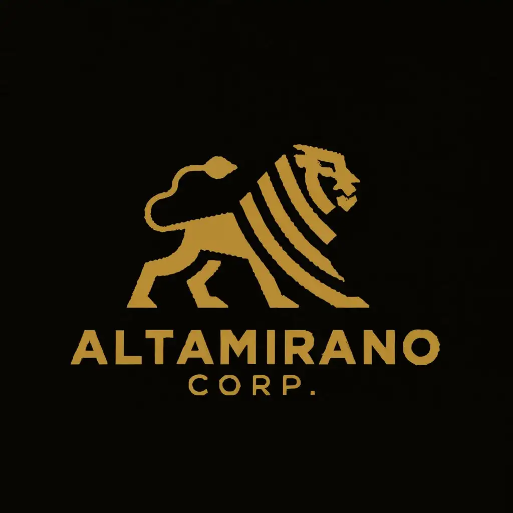 a logo design,with the text "Altamirano Corp.", main symbol:Loin,Moderate,be used in Restaurant industry,clear background