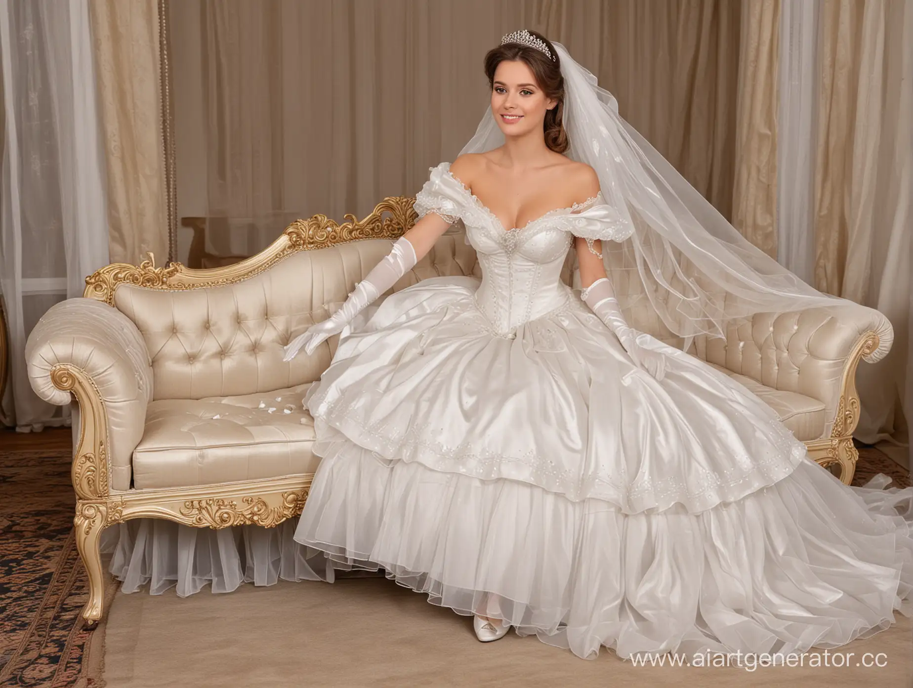 Elegant-25YearOld-Bride-Princess-in-Luxurious-Dress-on-Palace-Couch