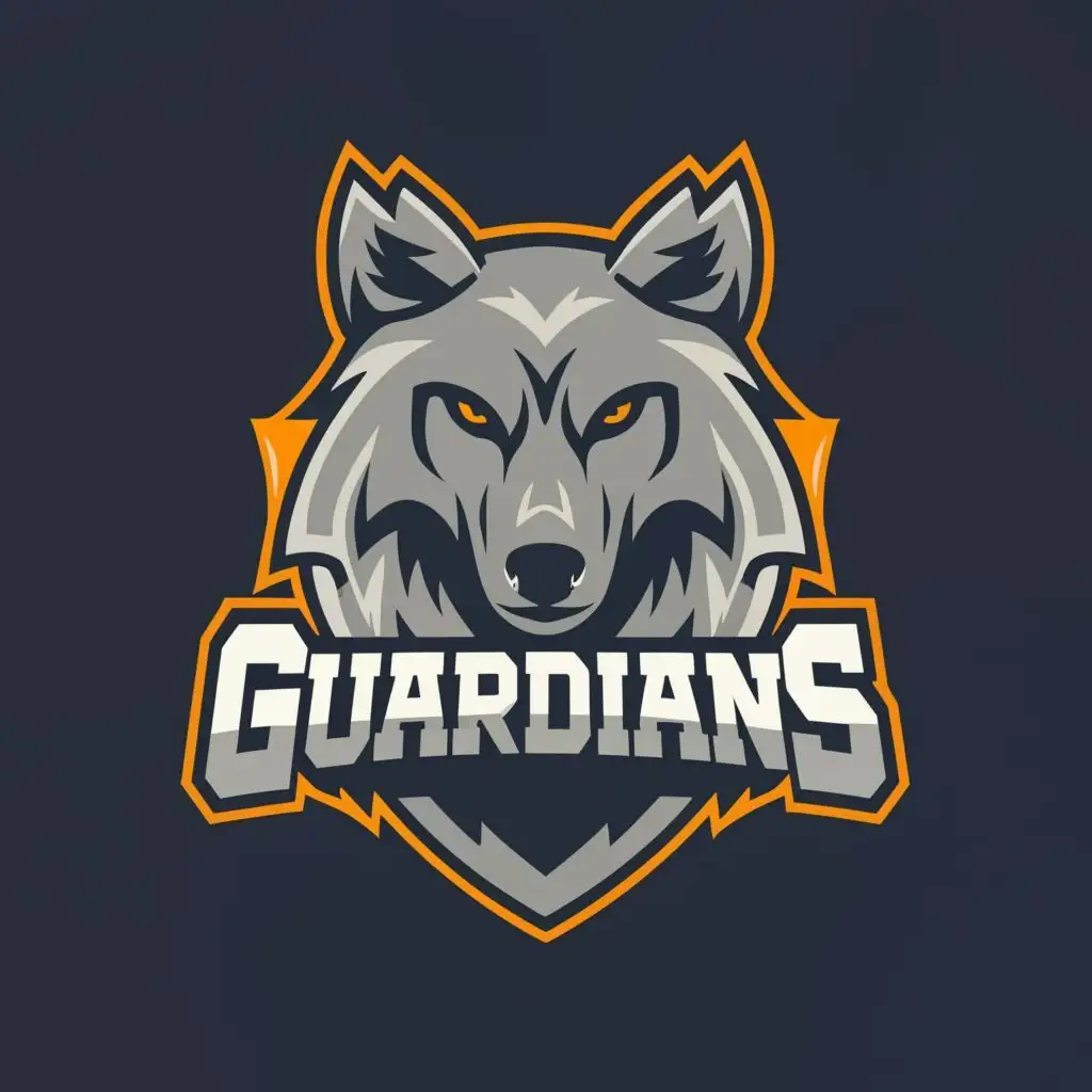 LOGO-Design-For-Guardians-Powerful-Wolf-Symbol-with-Dynamic-Typography-for-Sports-Fitness-Industry