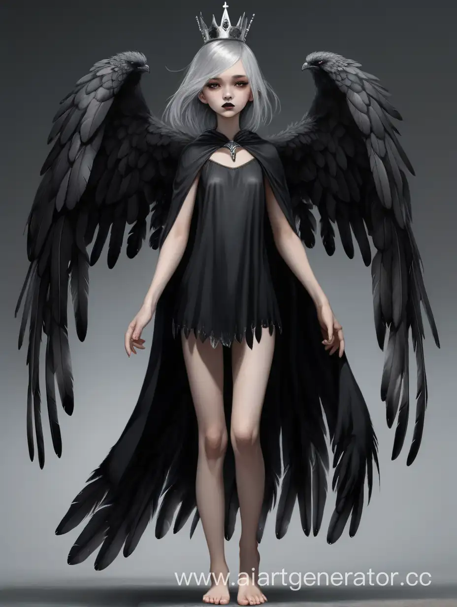 Mystical-Winged-Girl-in-Tattered-Black-Dress