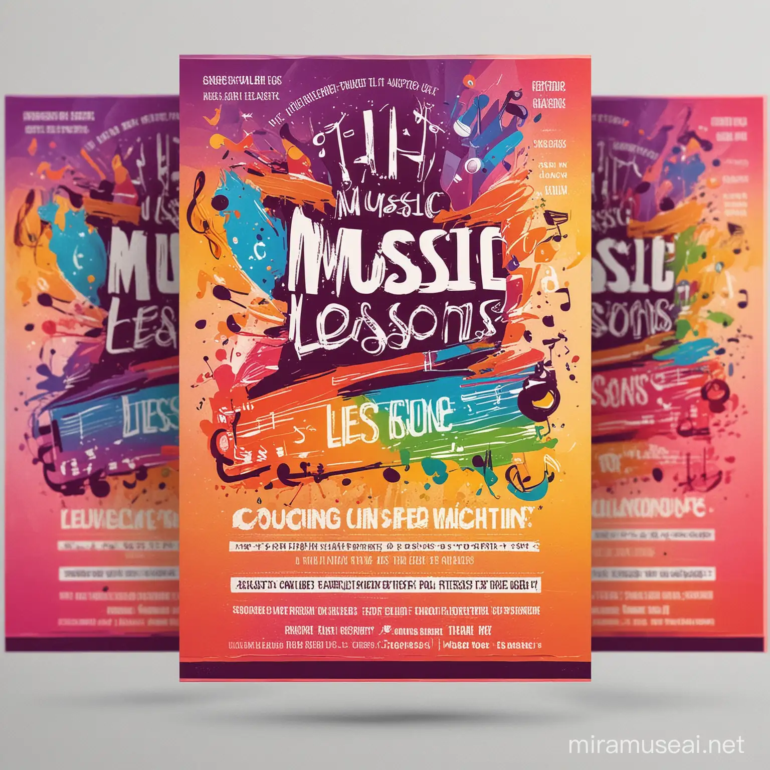 colorful Music Lessons Flyer