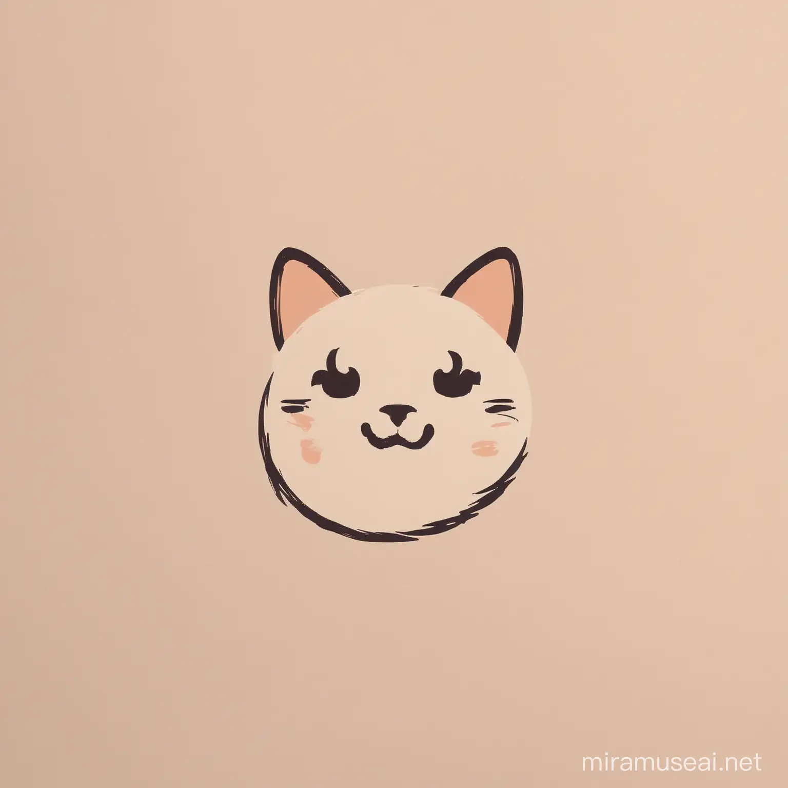 Happy Cat Minimalistic Logo in SVG Format