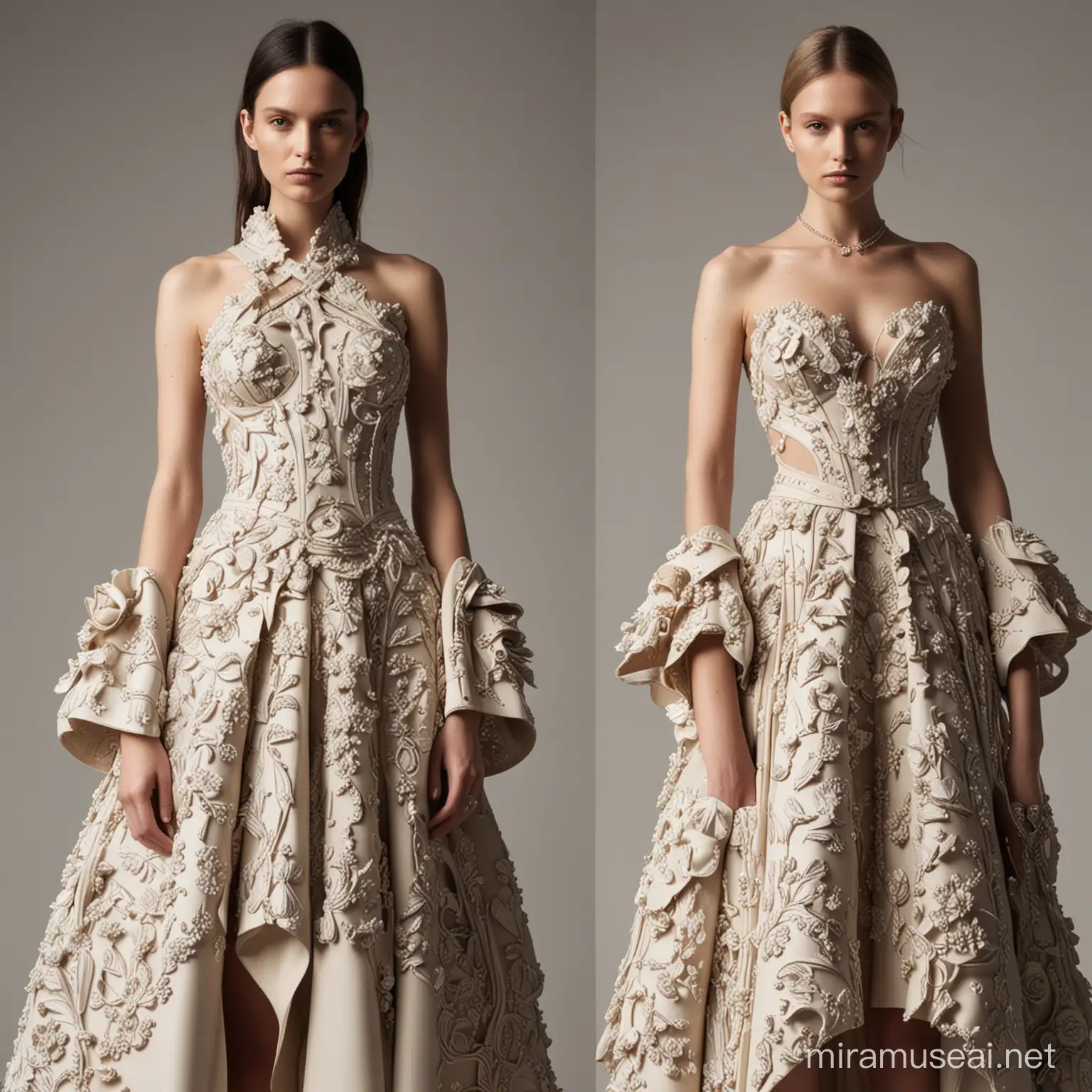 A collaboration between Gaurav gupta and alexander mcqueen, show products that embrace aesthetic of both the designers
