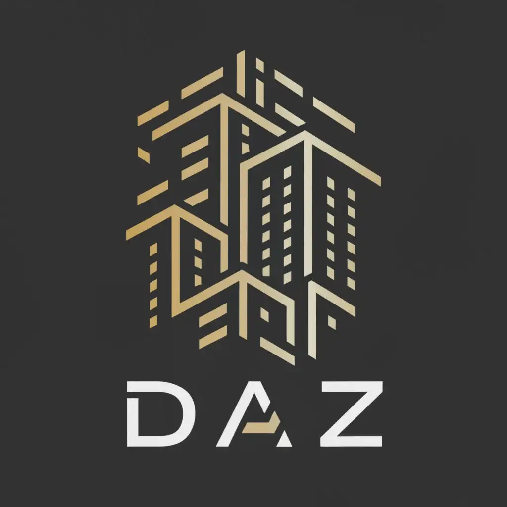 a logo design,with the text "DAZ", main symbol:BUILDING,Moderate,clear background