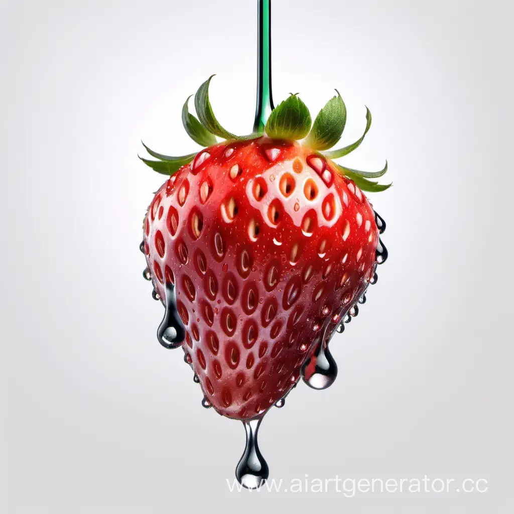 Large-Strawberry-with-Juicy-Gel-Drops-on-White-Background