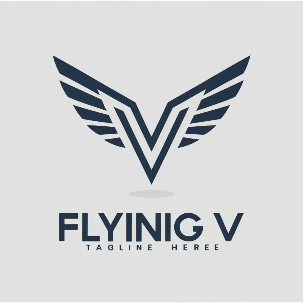 LOGO-Design-For-Flying-V-Modern-Winged-V-Symbol-on-Clear-Background