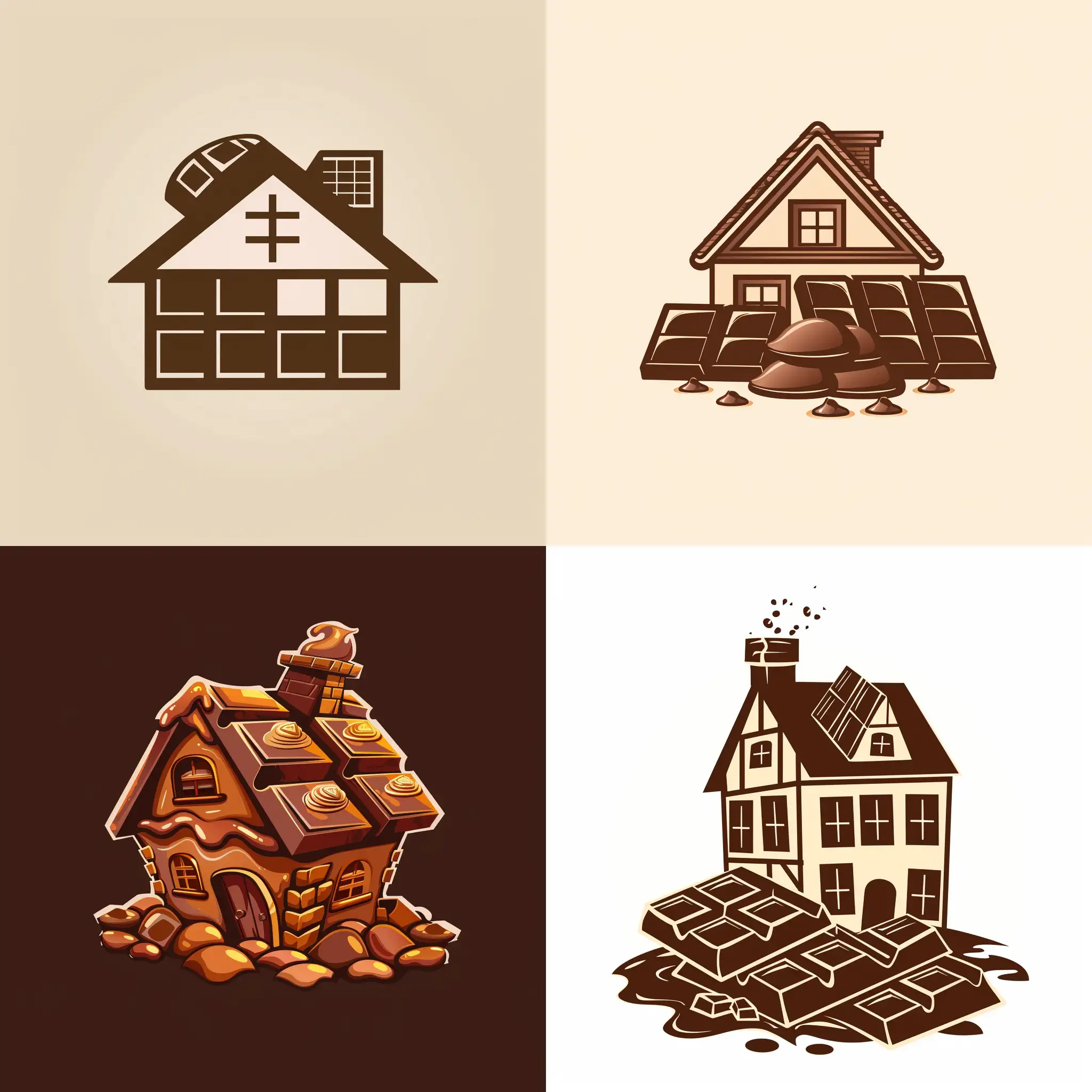 Vector logo of a confectionery, possibly in the form of chocolate bars or a house of chocolate