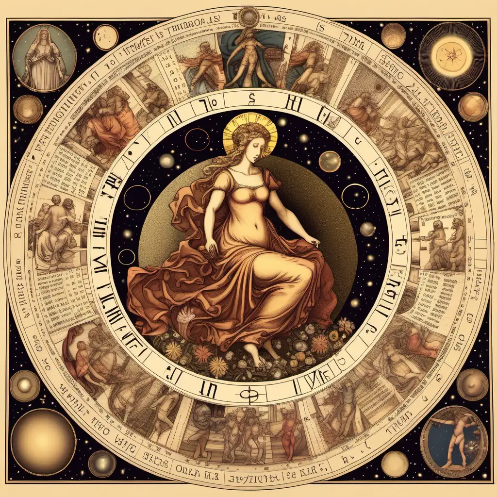 mother astrology  with renaissance style 