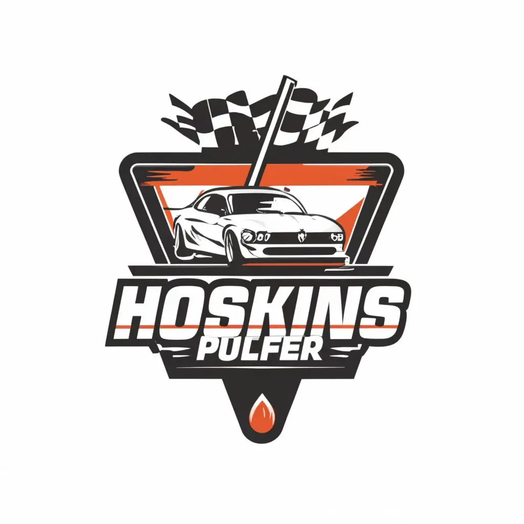 a logo design,with the text 'Hoskins Pulfer Racing', main symbol:drag racing car for sticker,Minimalistic,clear background