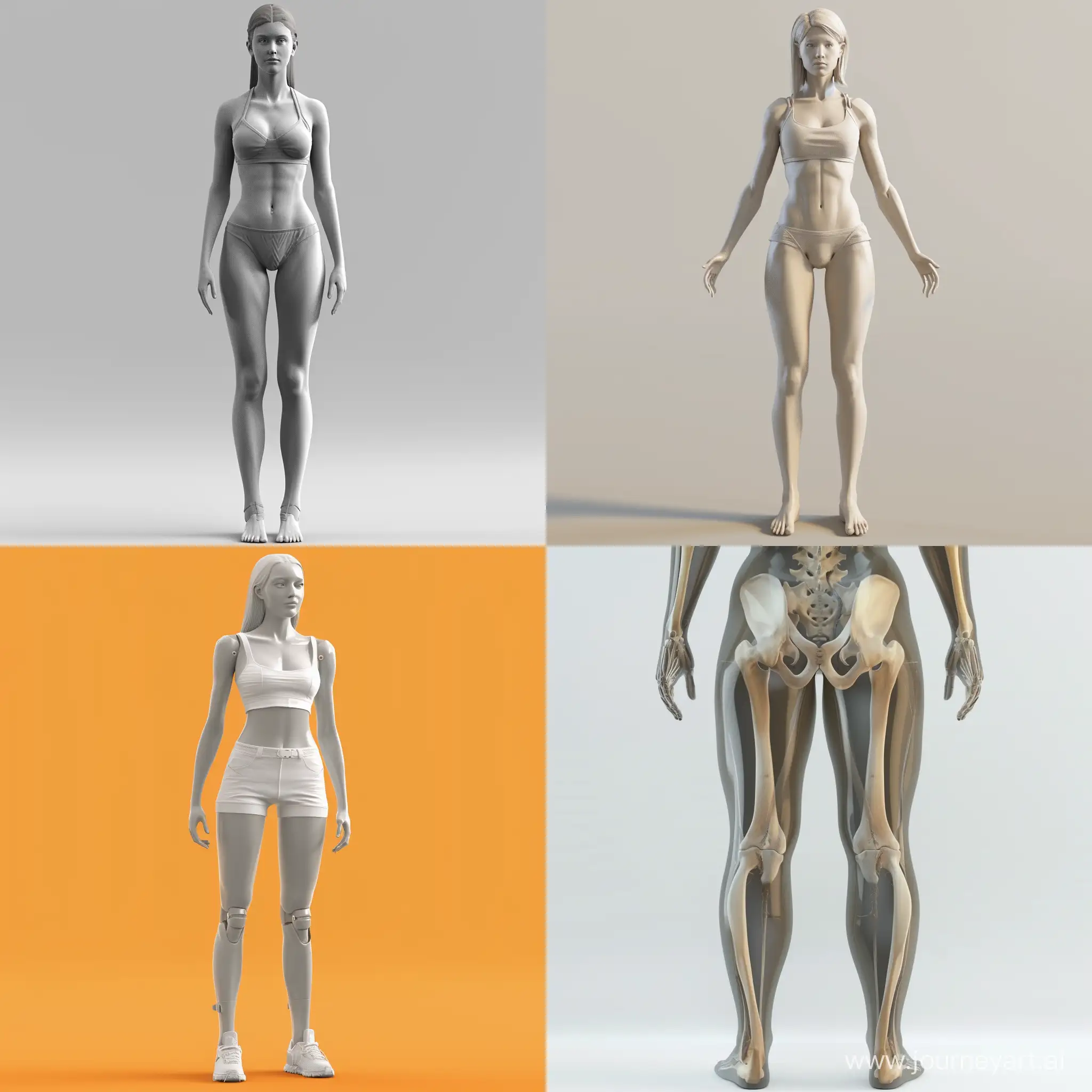 generate a female with legs