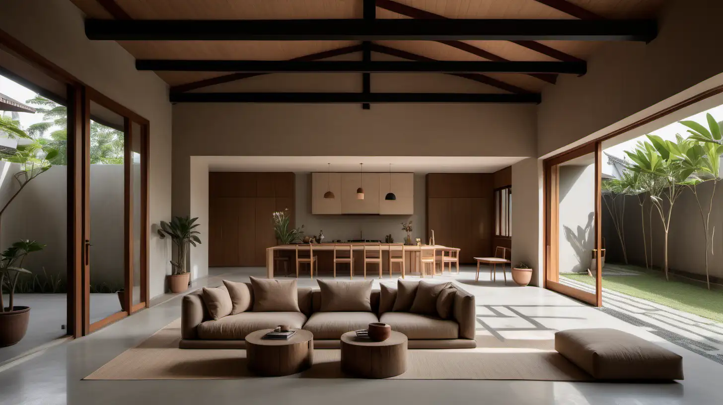 a large estate home in organic minimalist japandi style