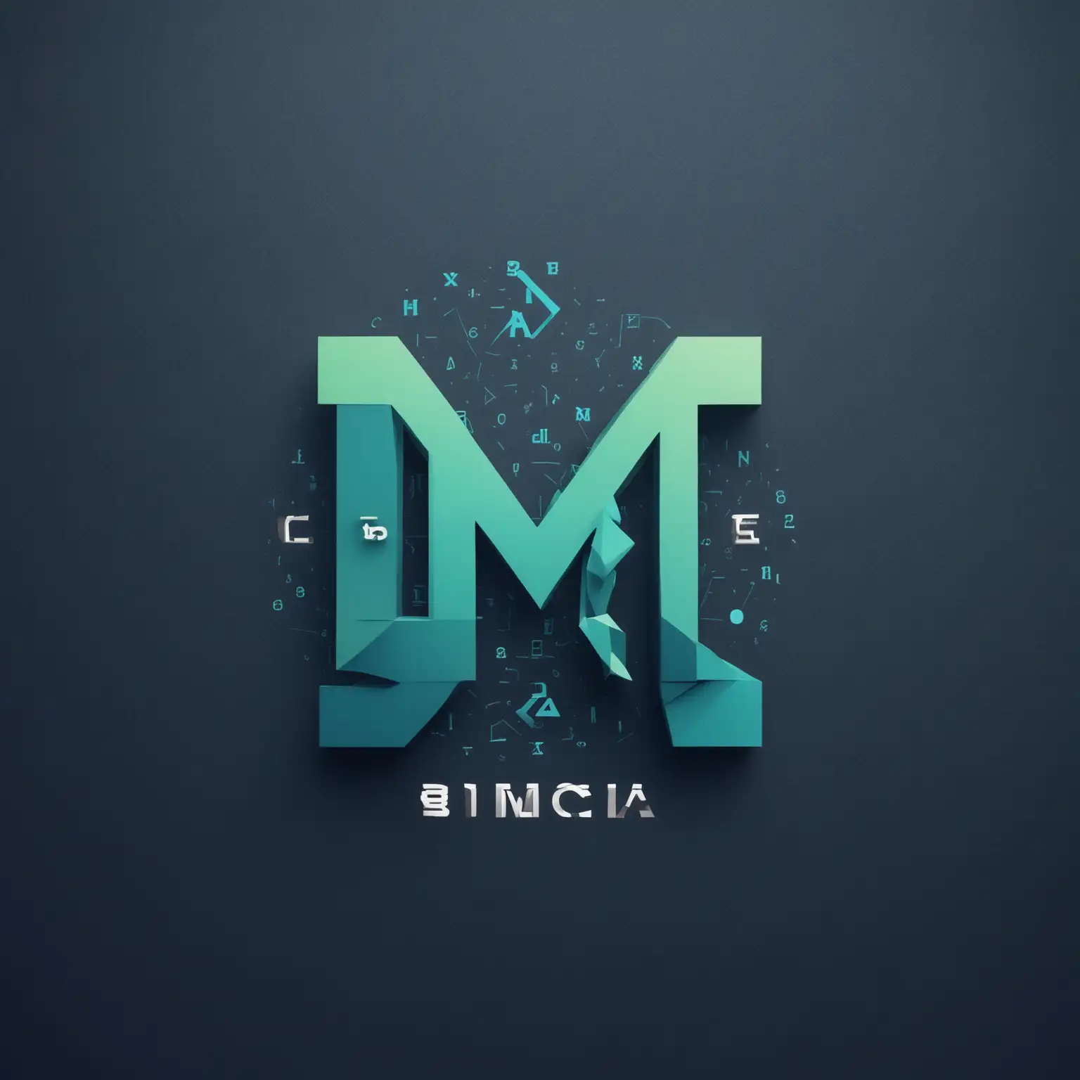 logo for a company, name Binomial, hedge fund, math, innovation, technology, high intelligence, solid, green and blue, strength