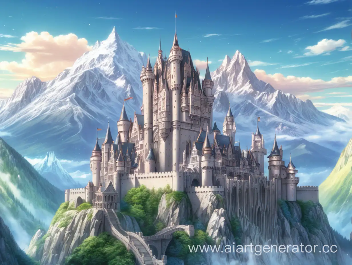 Majestic-Anime-Fantasy-Castle-amidst-Mountain-Scenery