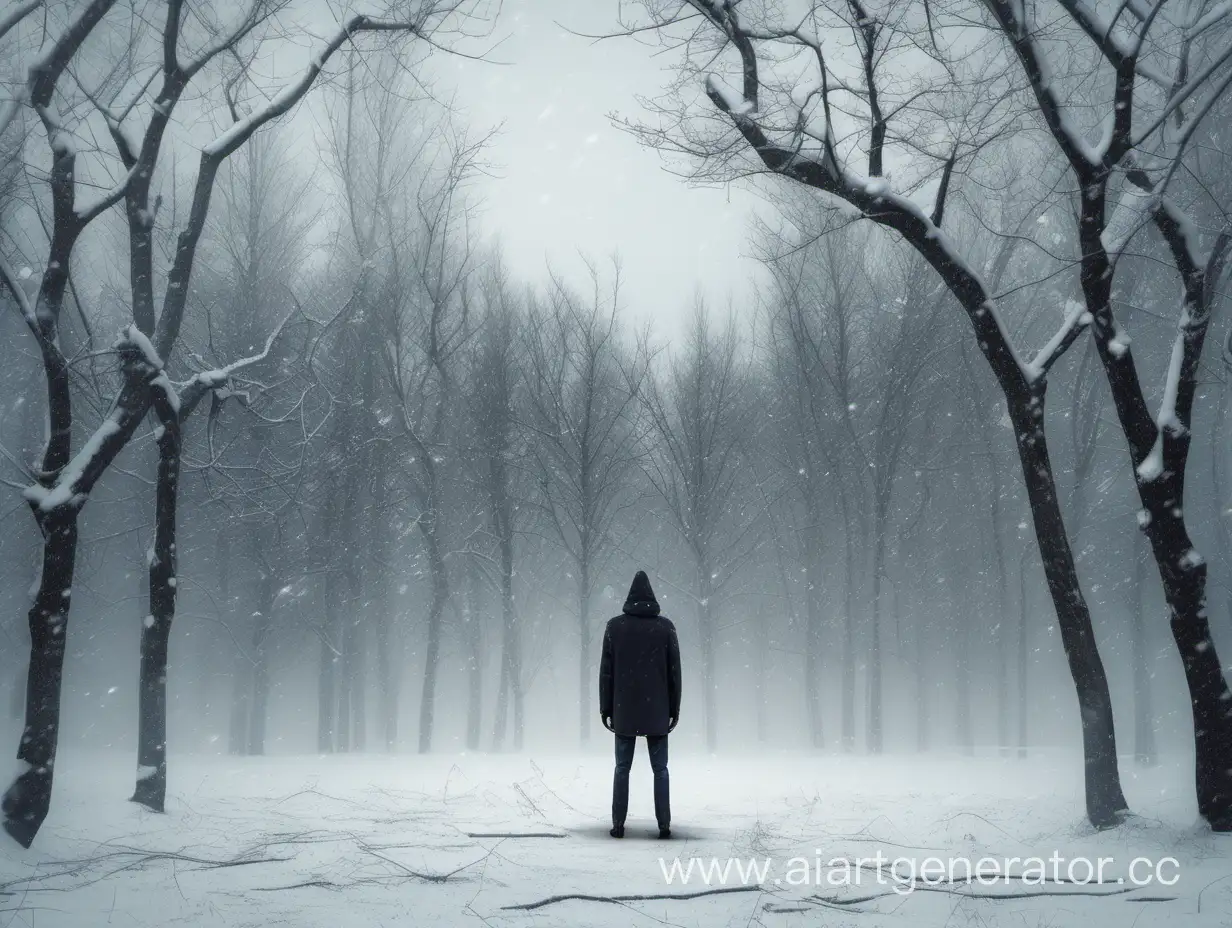 Desolate-Figure-Amidst-Winter-Trees-and-Snowstorm