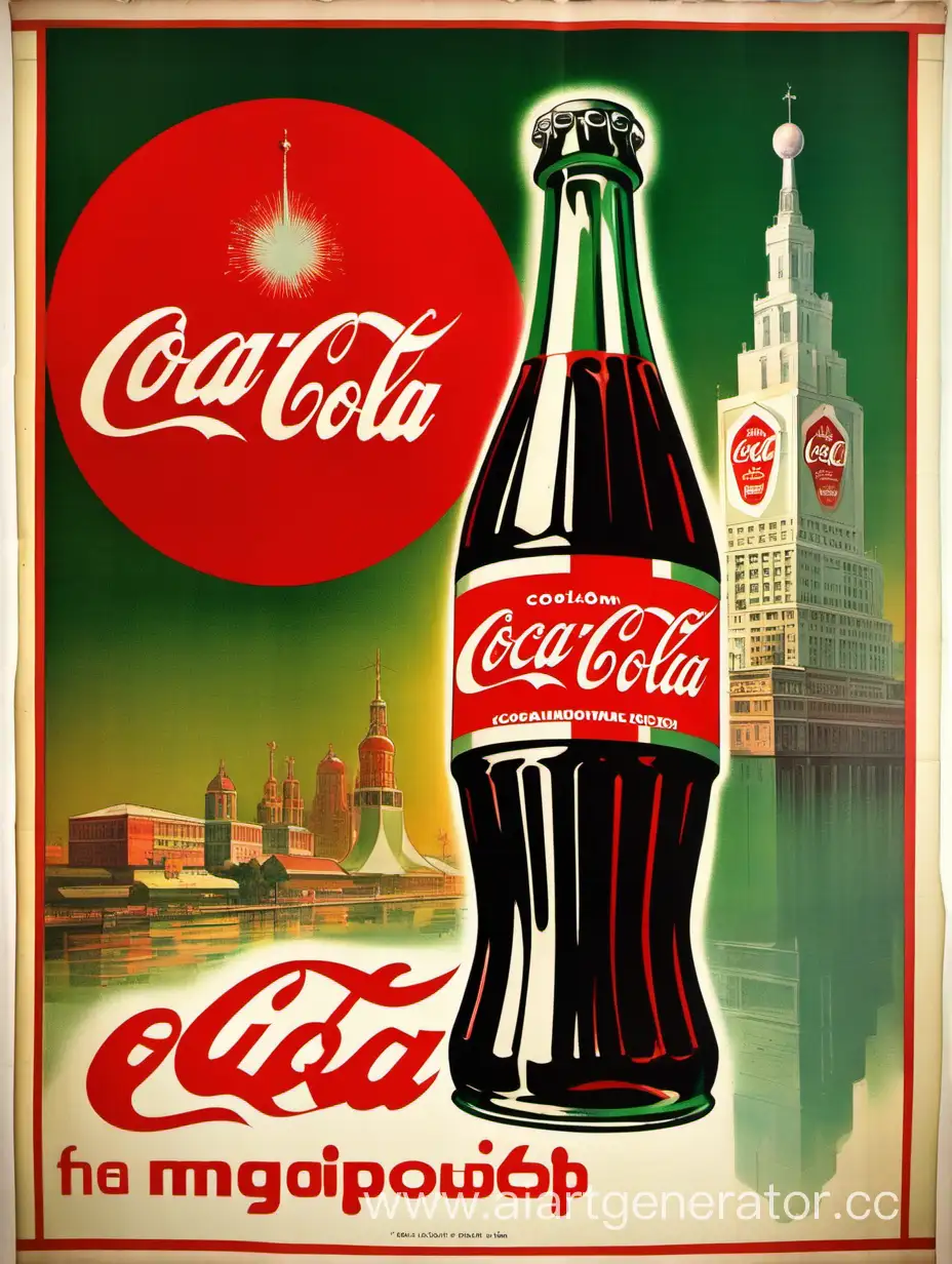 Vintage-CocaCola-Advertisement-Poster-from-the-USSR-Era