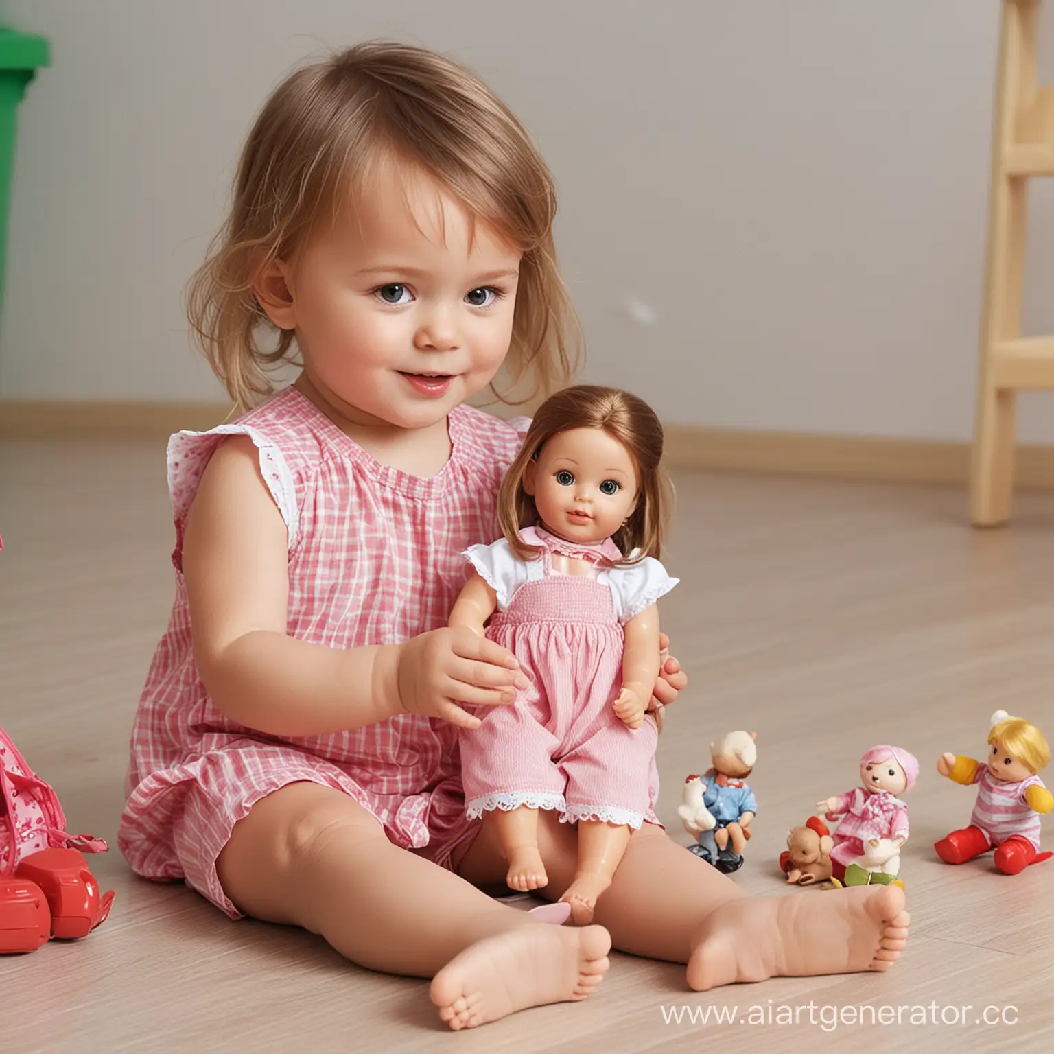 Child-Playing-with-Doll-in-Kindergarten