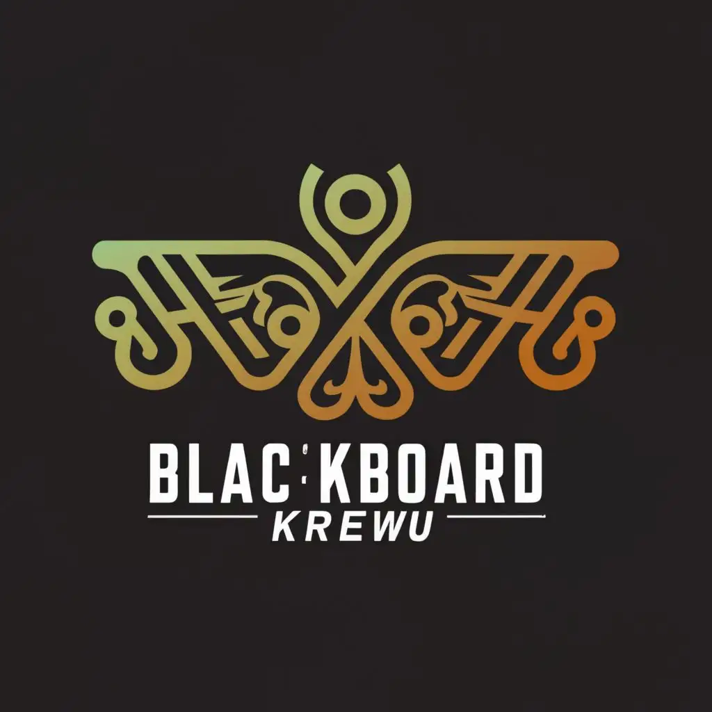 a logo design,with the text "BLACKBOARDKREW", main symbol:SKATEBOARD,complex,be used in Sports Fitness industry,clear background