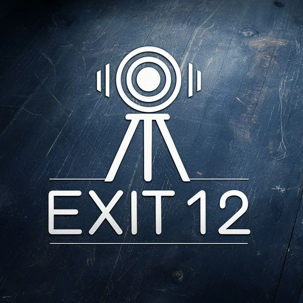 logo, Lens Tripod, with the text "Exit 12", typography, be used in Technology industry