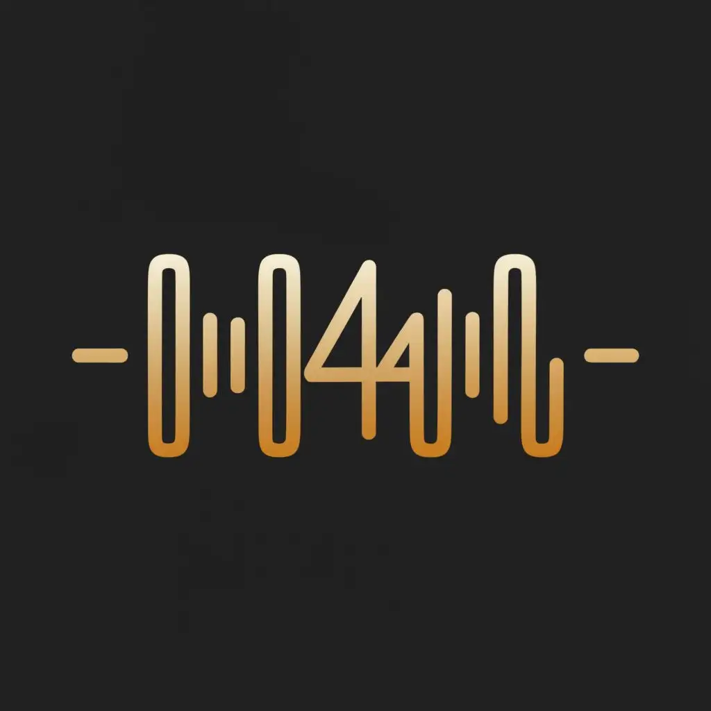 a logo design,with the text "Play 4 Me", main symbol:The logo showcases a stylized sound waves symbol elegantly forming the letters 'P4M' in a radiant gold hue. Beneath this symbol, the text 'Play 4 Me' is gracefully written in a sleek and contemporary font. Set against a bold black background, the logo exudes contrast, accentuating the brilliance of the golden elements. With its dynamic and sophisticated design, the logo captures the vibrant essence of the entertainment and music industry, emanating energy and allure.,Minimalistic,be used in Entertainment industry,clear background