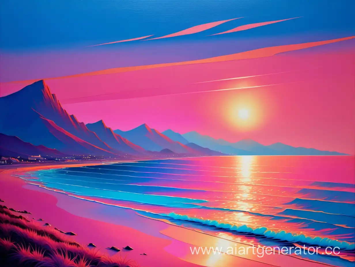 Tranquil-Sunset-Seascape-with-Distant-Mountains