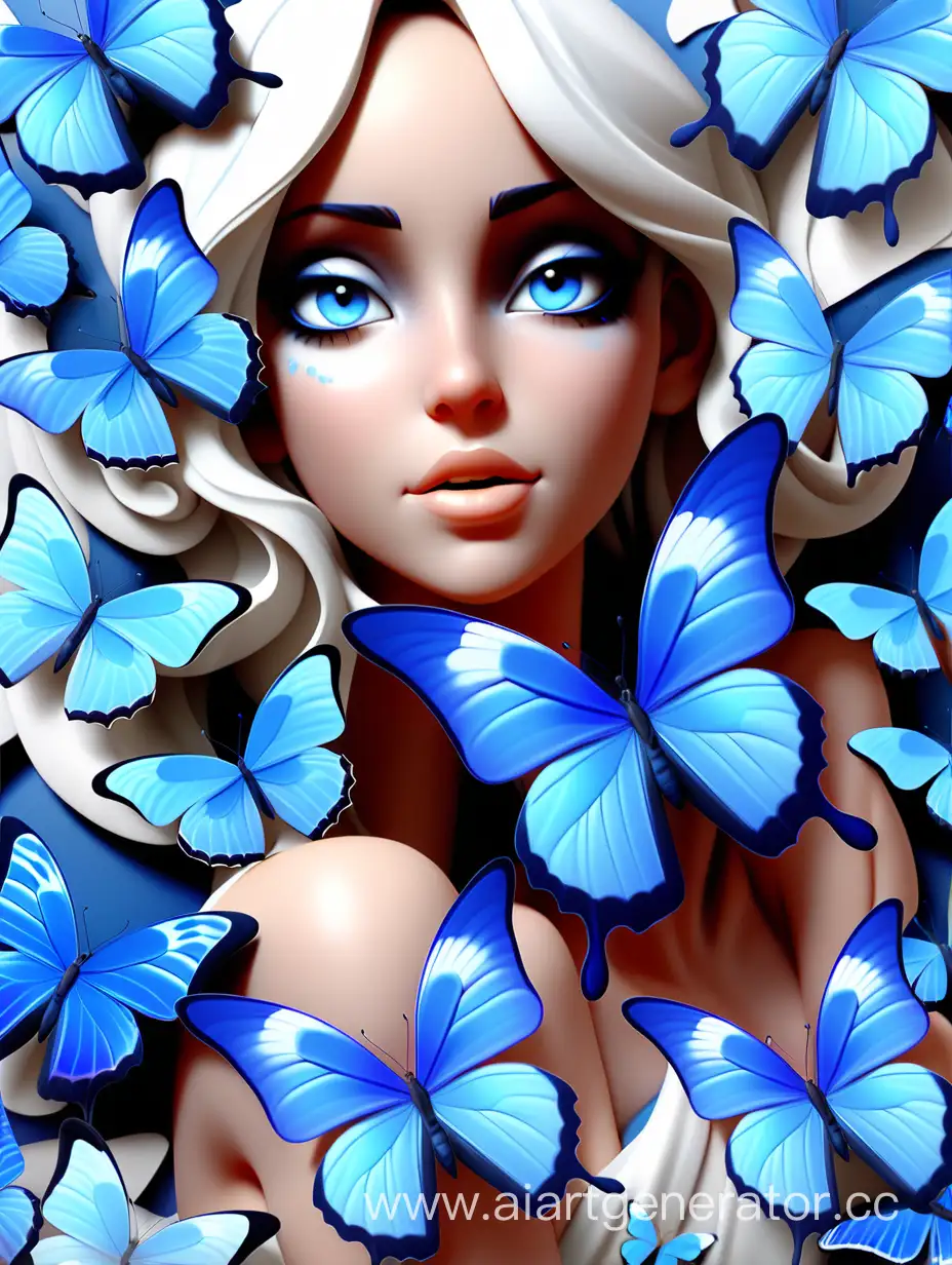Vibrant-Blue-Butterflies-Fluttering-Across-a-Serene-Background