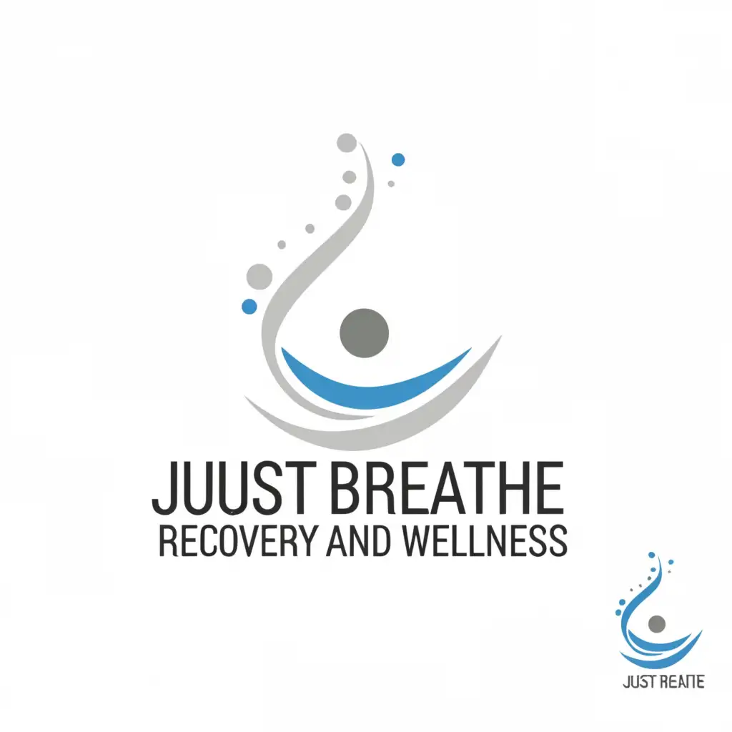 a logo design,with the text 'just breathe recovery and wellness', main symbol:breath,Moderate,be used in Beauty Spa industry,clear background