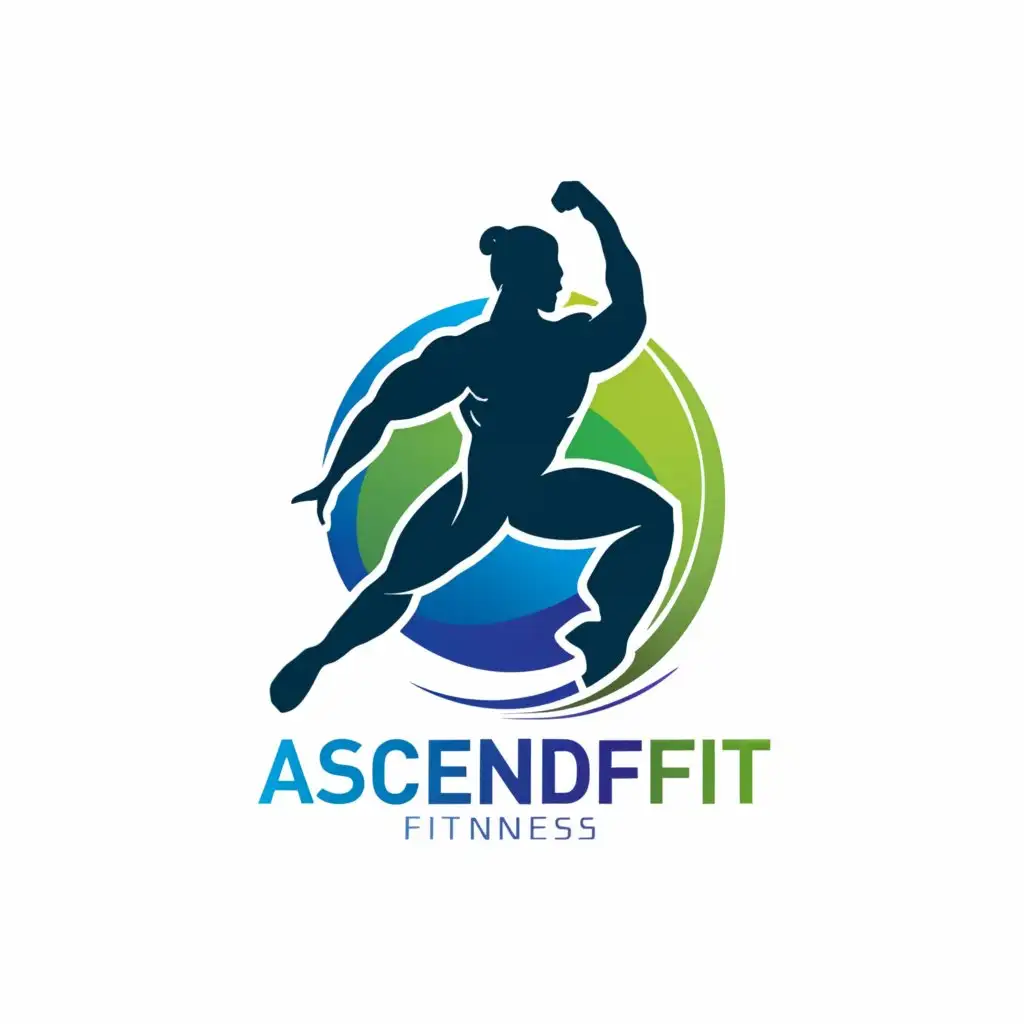 a logo design,with the text "Ascendfit", main symbol:"Create a logo for a fitness brand named 'Peak Form Fitness.' The brand emphasizes achieving and maintaining peak physical condition through exercise, nutrition, and holistic wellness practices. The logo should convey strength, vitality, and the idea of reaching one's highest potential in terms of physical fitness. Incorporate elements such as a stylized human figure in a dynamic pose, perhaps depicting athleticism or motion. Use bold, energetic colors like deep blue, vibrant green, or fiery red to evoke a sense of dynamism and vigor. The logo should be versatile enough to work across various mediums, including digital platforms, merchandise, and signage.",Moderate,be used in Sports Fitness industry,clear background