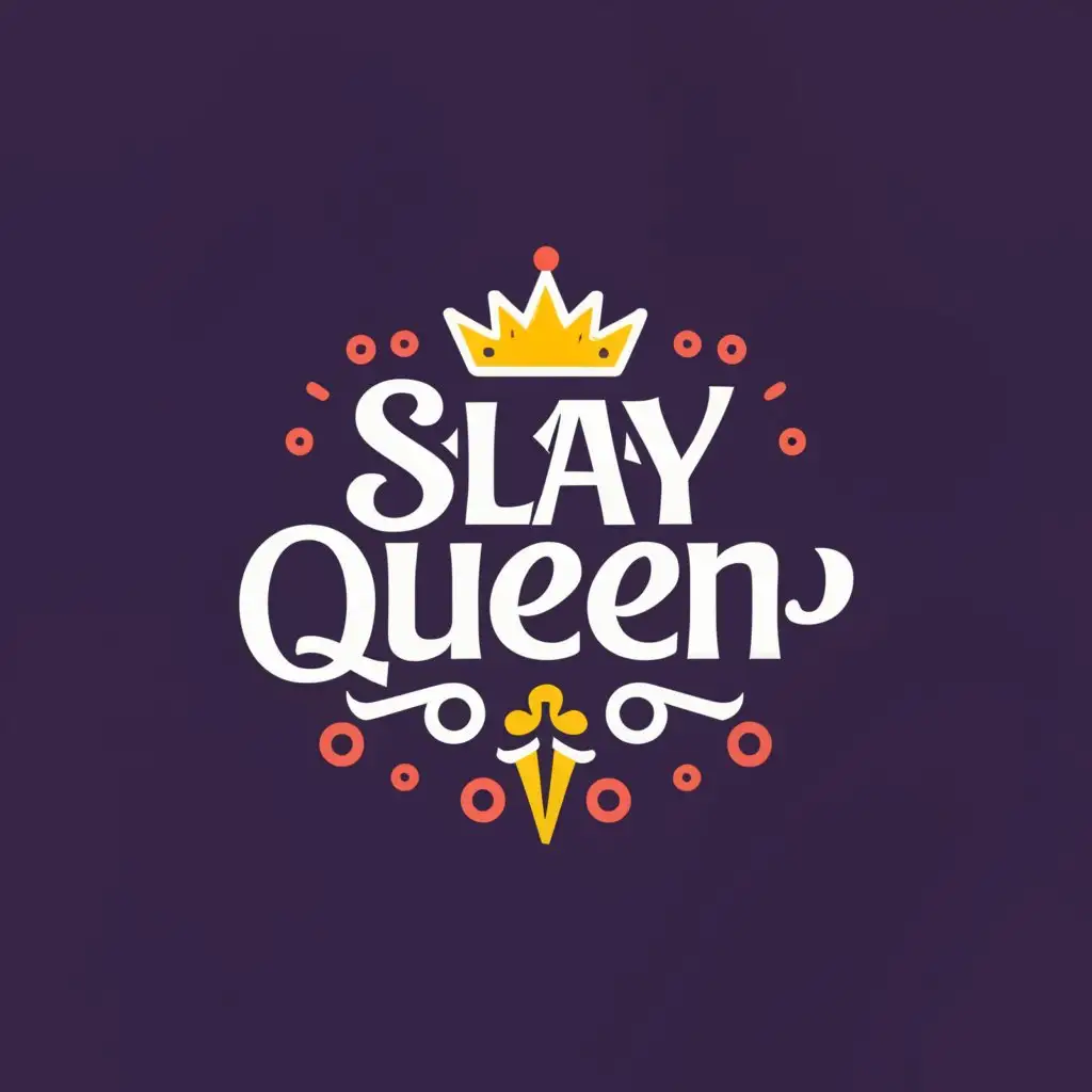 LOGO Design For Slay Queen Minimalistic Design with a Clear Background ...