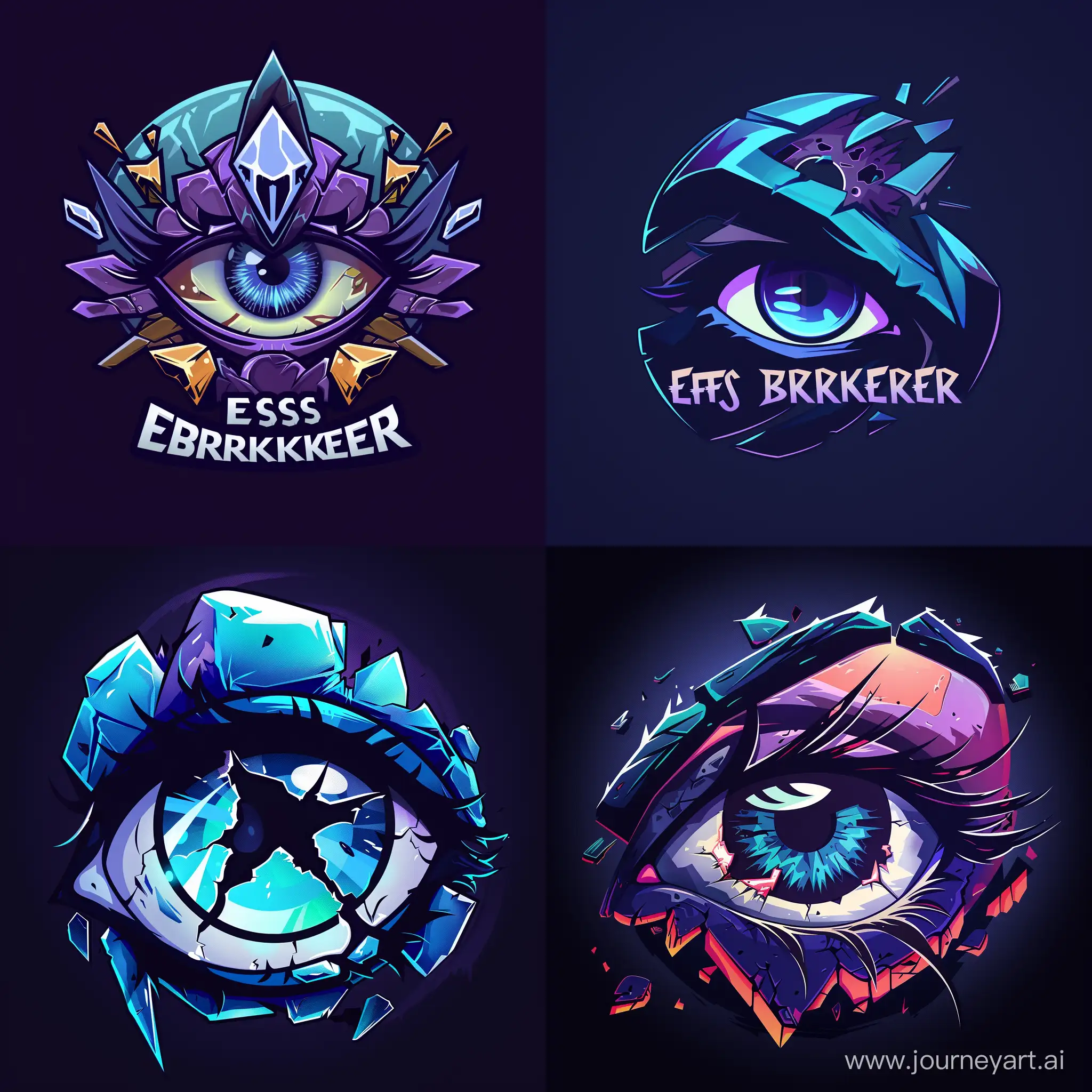Логотип для игровой студии  "Eyes Breakers" по тематике 3D разрушения глаза, логотип арт
