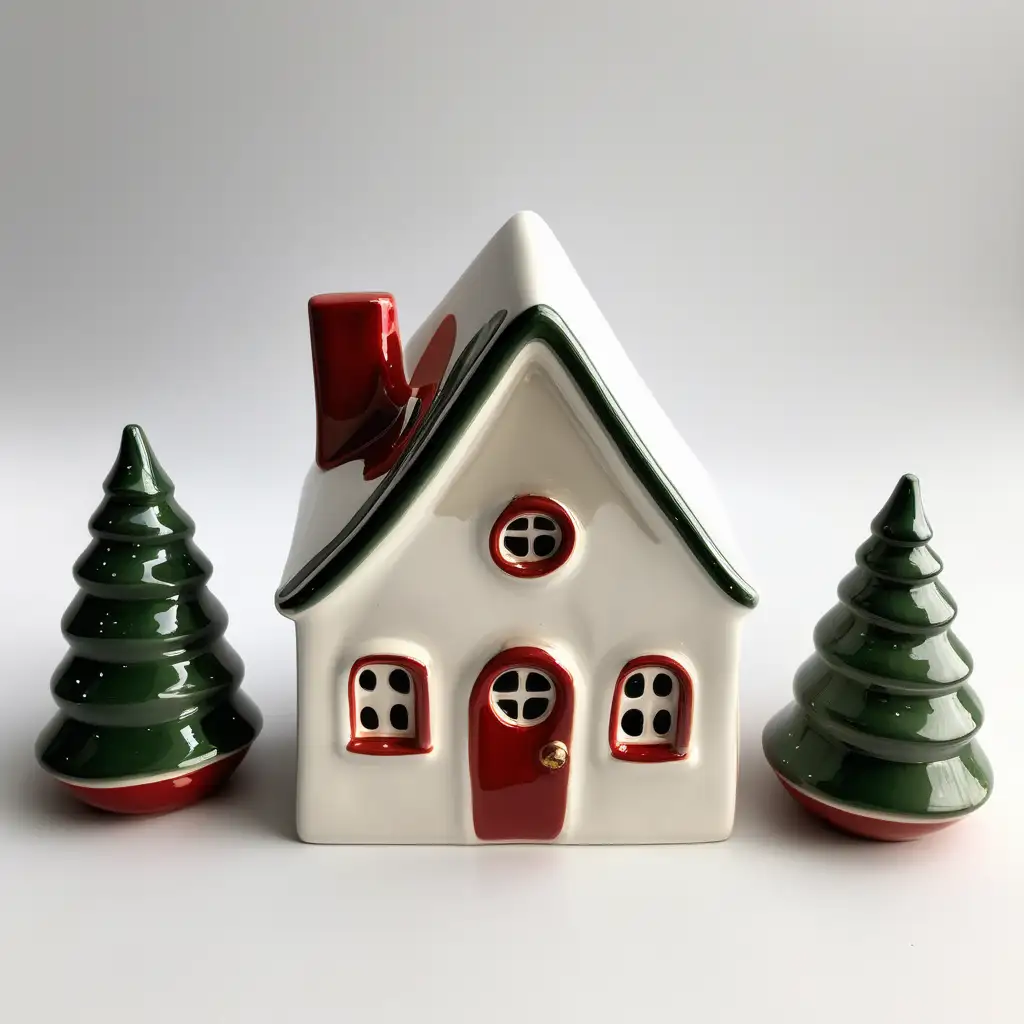 Charming Christmas Ceramic Simple House Decor for Festive Home Ambiance