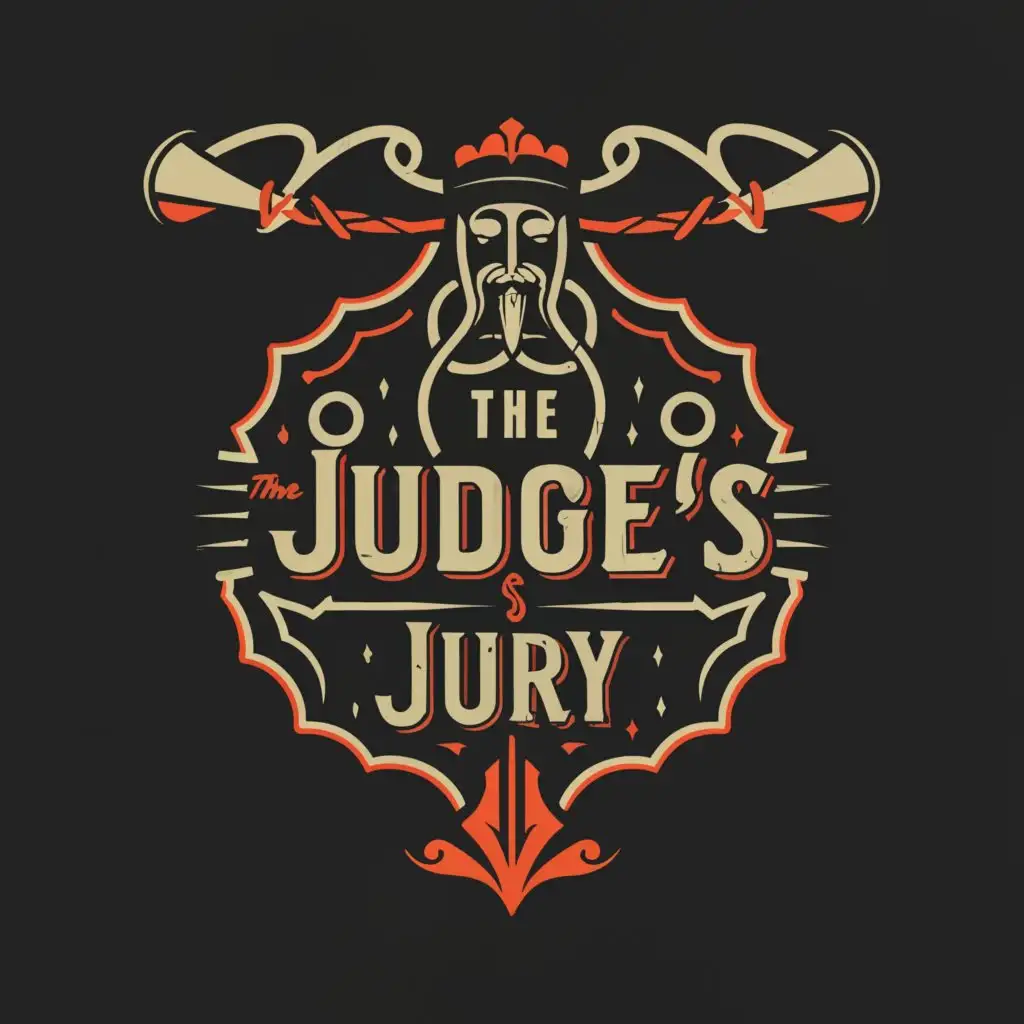LOGO-Design-For-The-Judges-Jury-Intricate-Hangman-Symbol-for-Entertainment-Industry