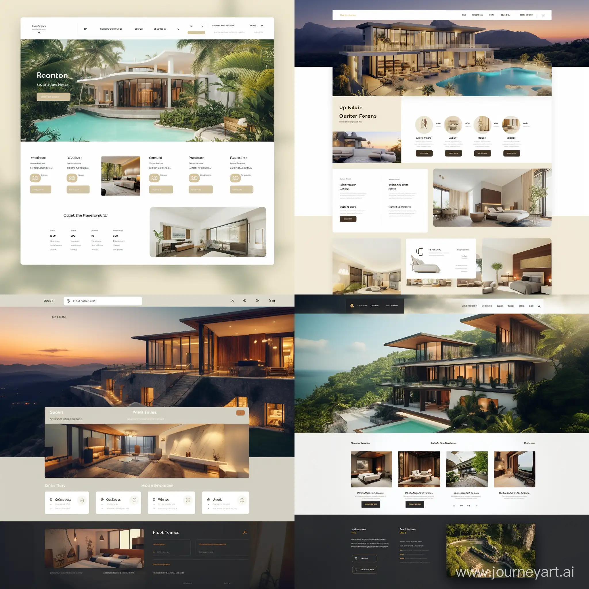 modern and elegent web design for real estate with modern ui cards