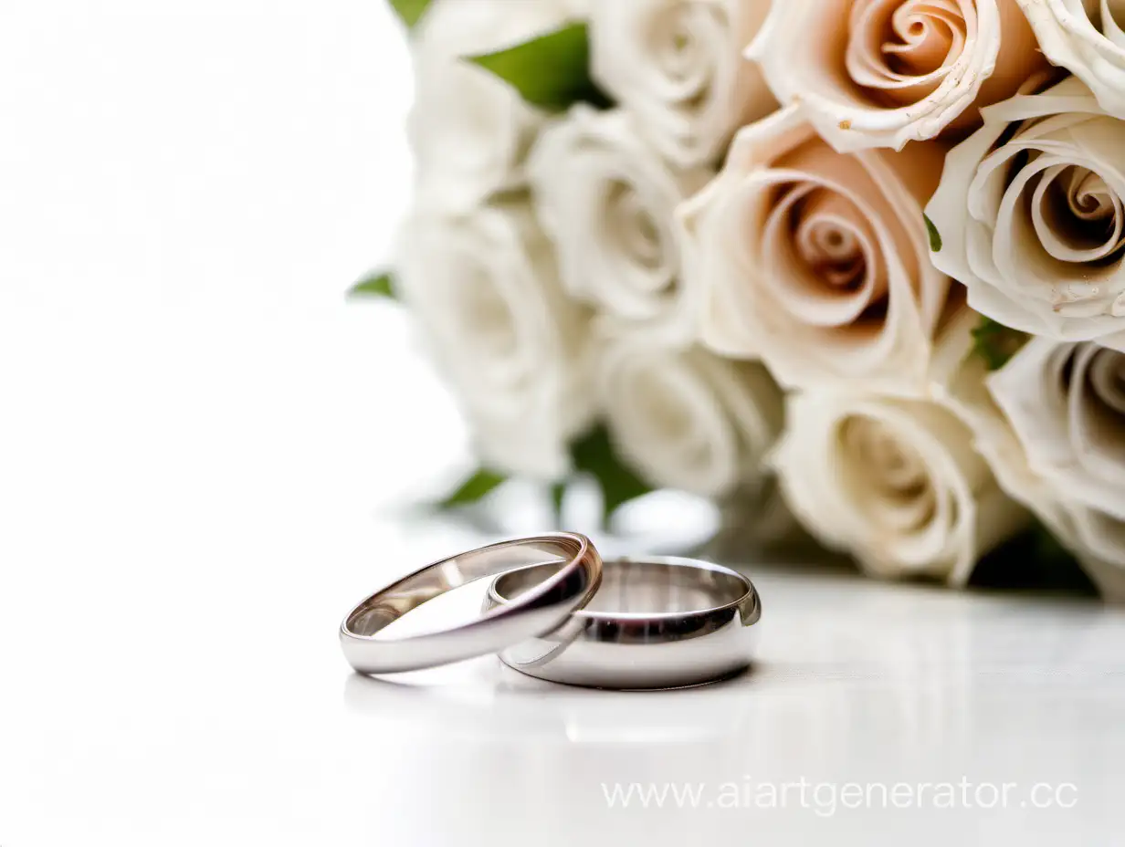 Elegant-Wedding-Rings-and-Bouquet-Composition-on-White-Background