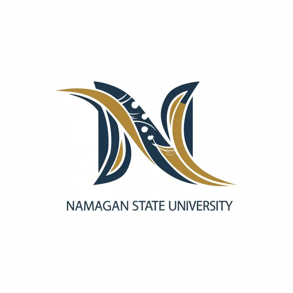 logo, N, with the text "Namangan State University", typography, be used in Education industry