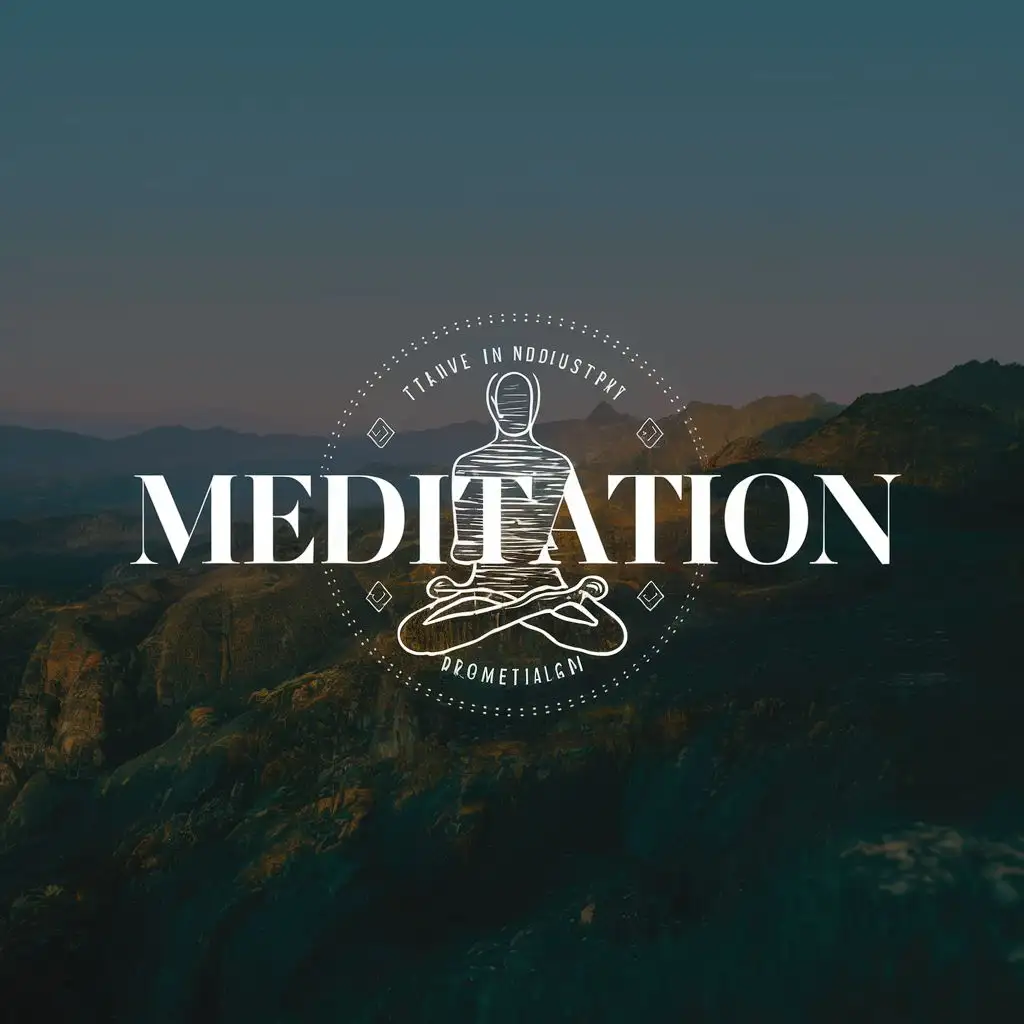 logo, Someone meditating, with the text "meditation", typography, be used in Travel industry