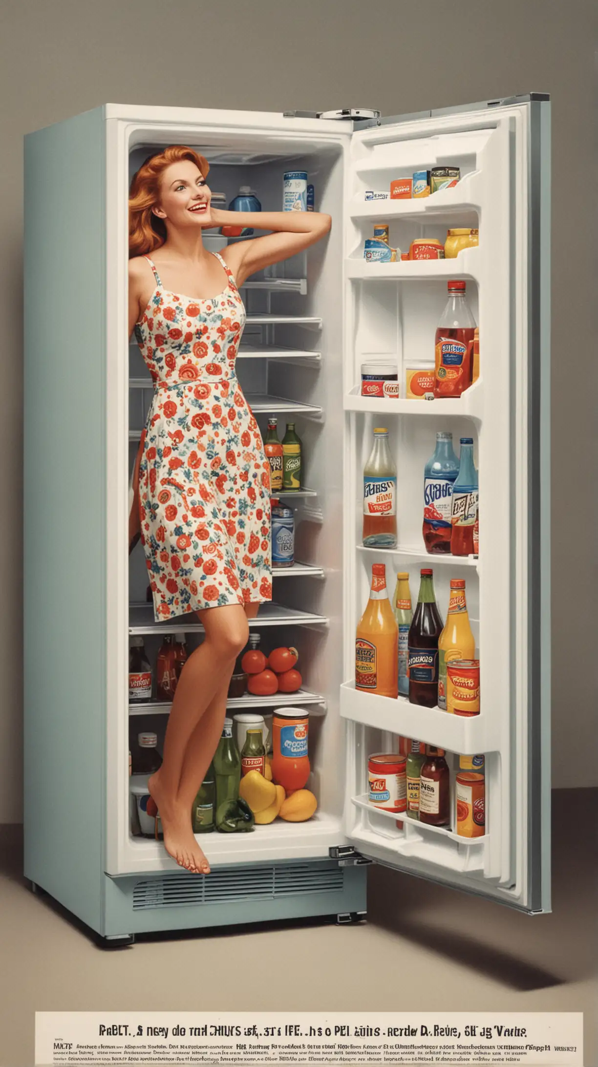 Modern Kitchen with Stylish Refrigerator Advertisement
