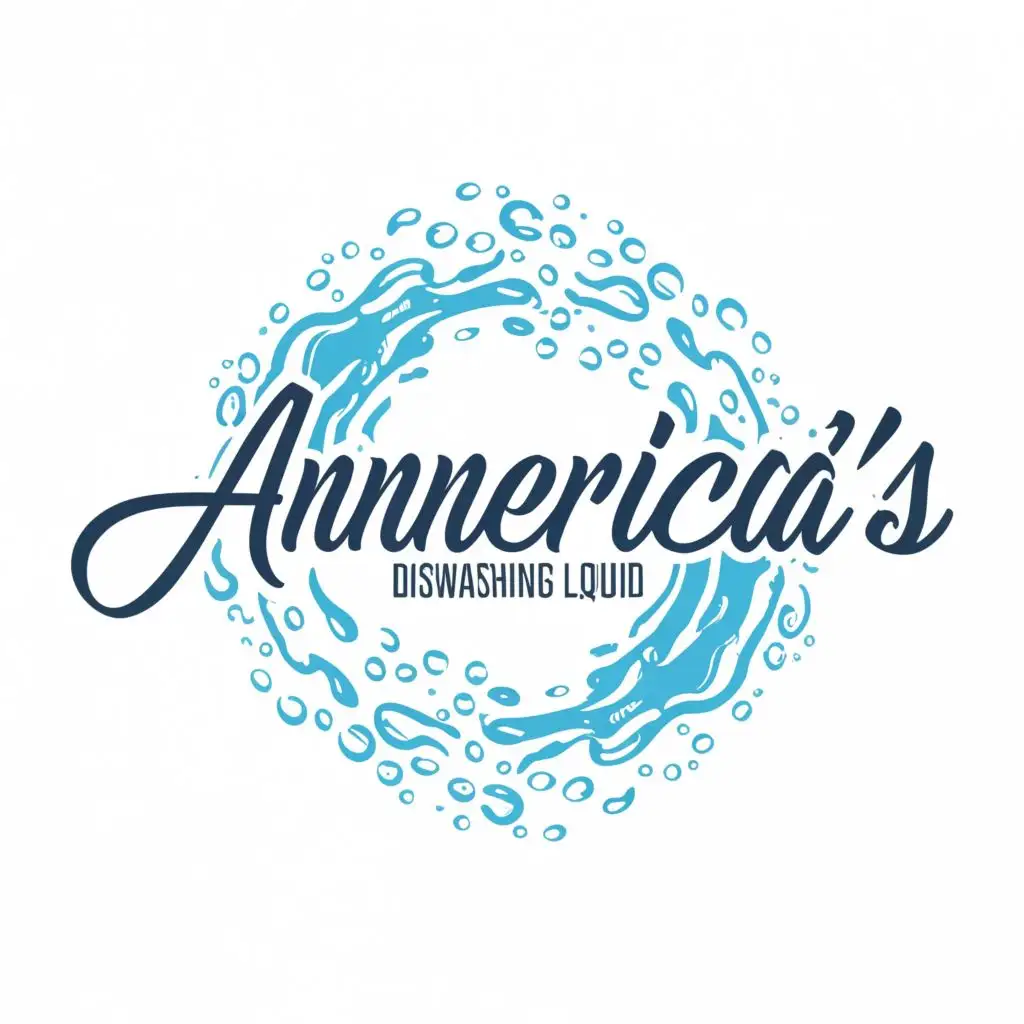 logo, Water, with the text "AnneRicia's  Dishwashing Liquid", typography, be used in Retail industry