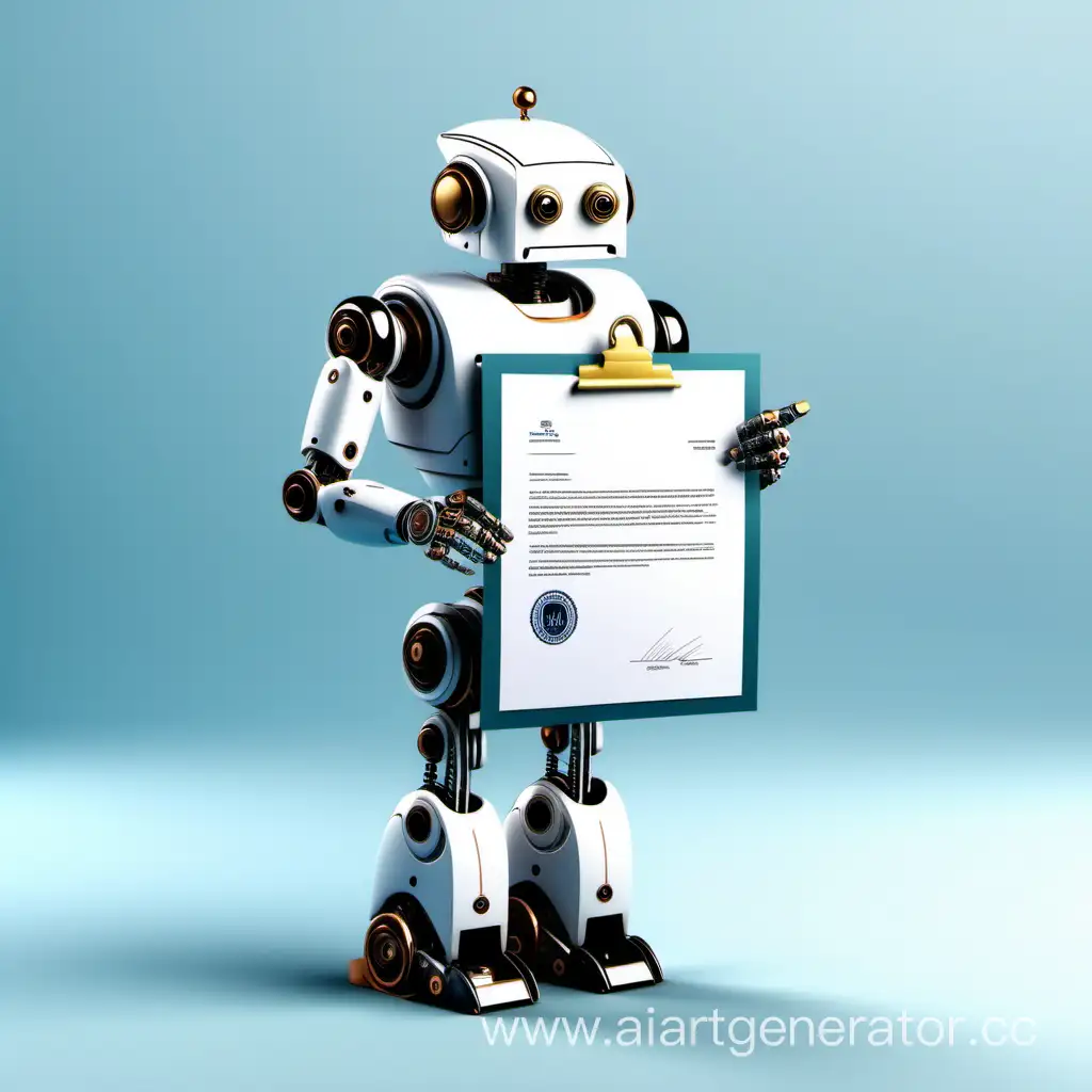 robot sign the document with certificat and mashine readable key
