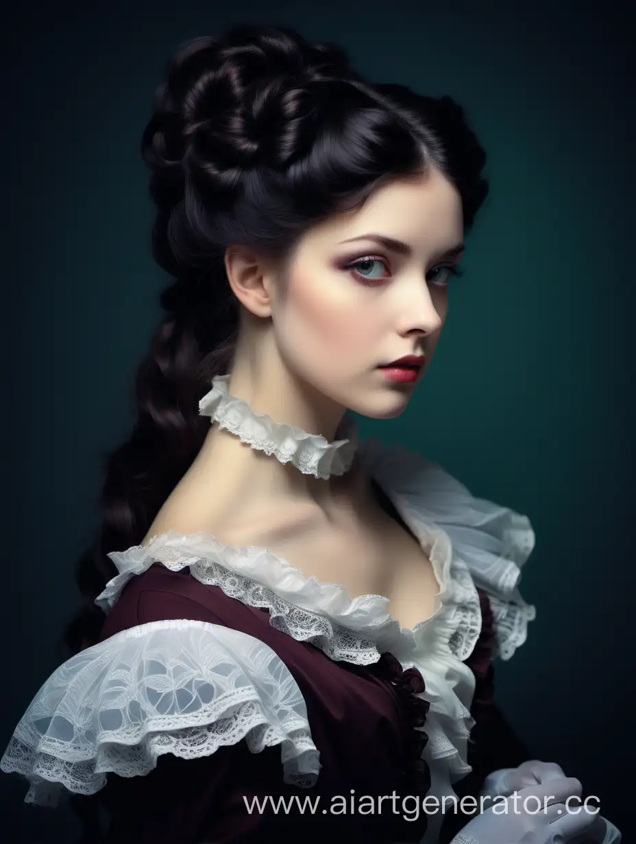 Elegant-DarkHaired-Aristocratic-Lady-in-the-Victorian-Era