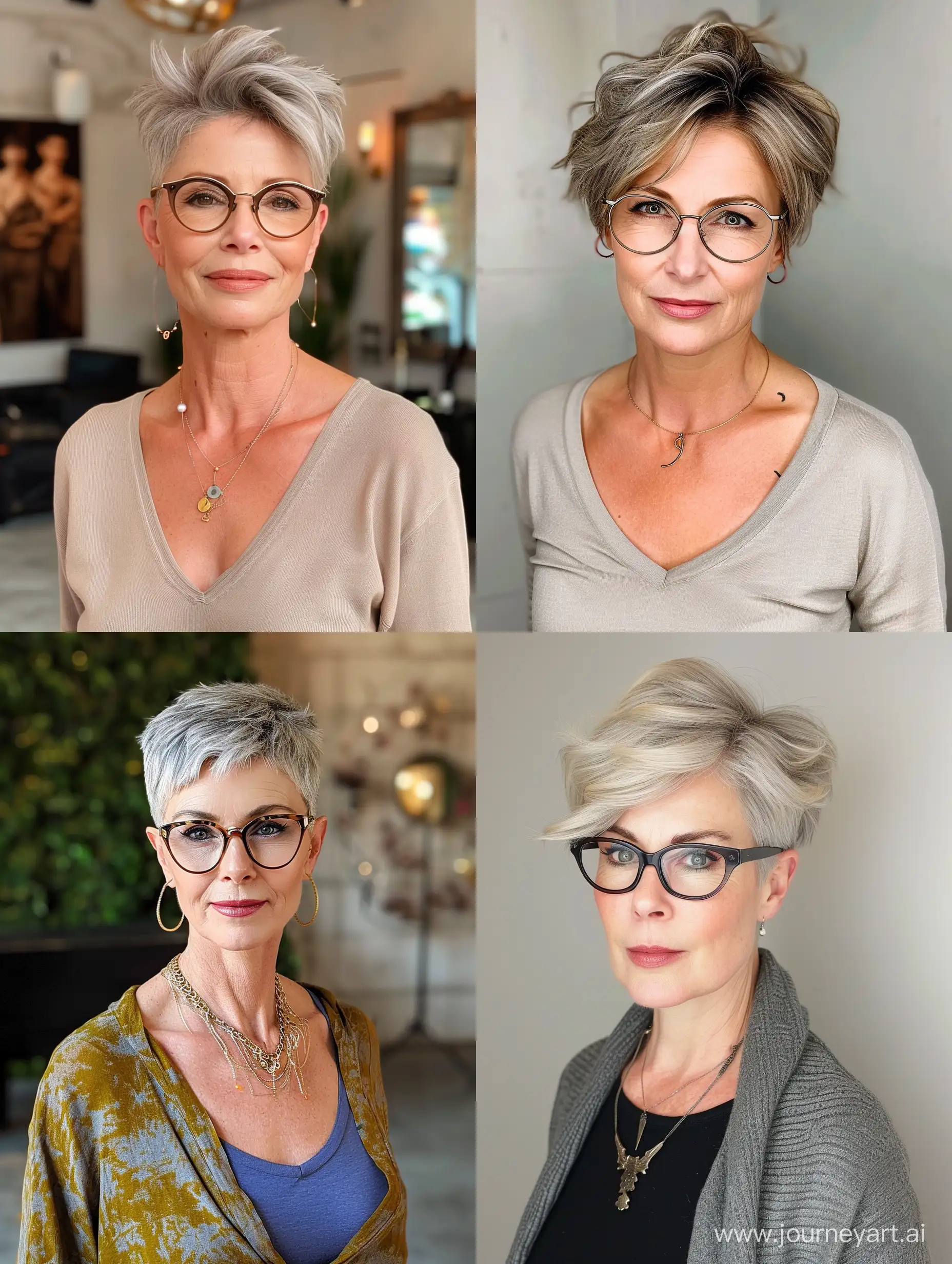 Trendy-Short-Hairstyle-for-Women-Over-50-with-Glasses-in-2024