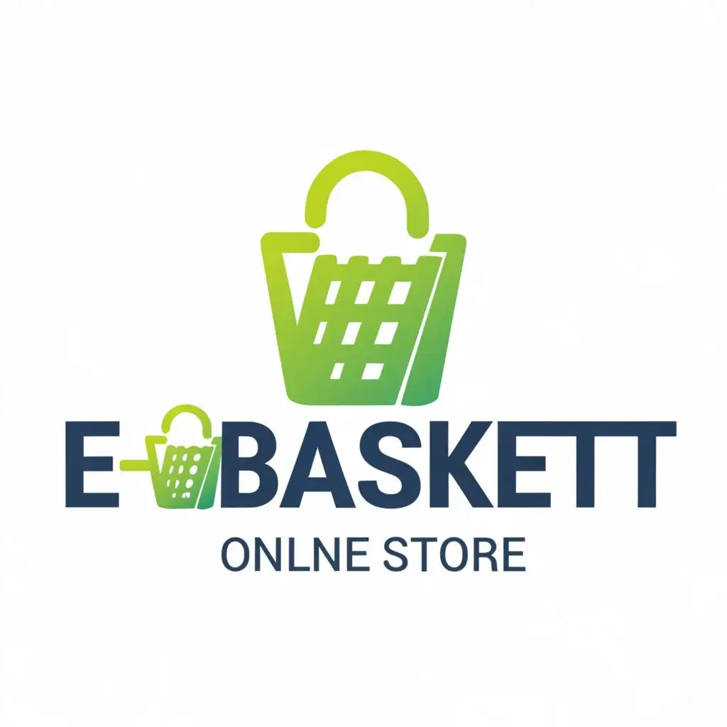 LOGO-Design-For-EBasket-Mart-Green-Blue-with-Digital-Shopping-Basket-Theme