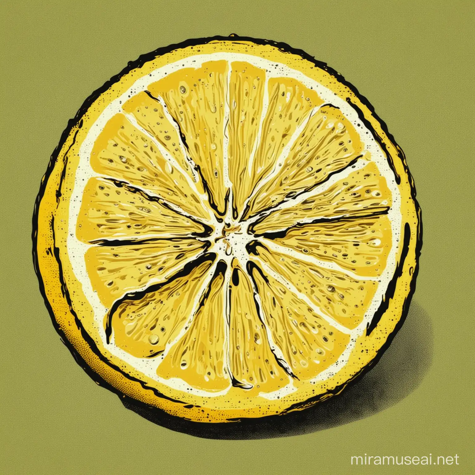 Vibrant Pop Art Lemon on Colorful Background