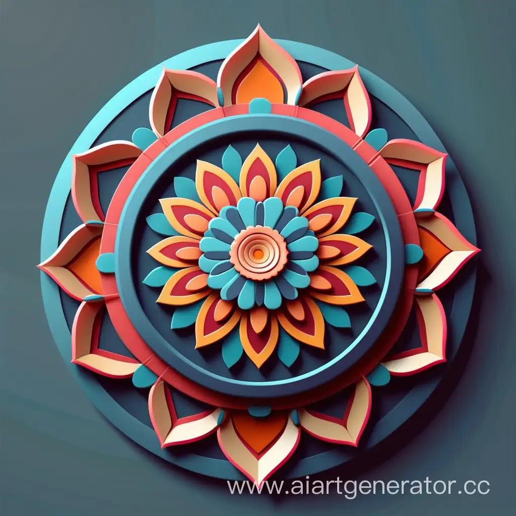 Simple vector of a 3D mandala art, Made of a badge.