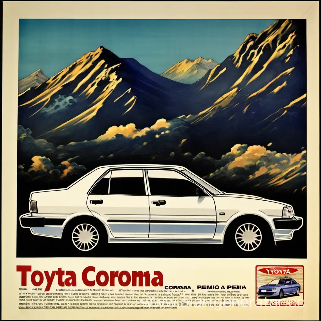постер с машиной toyota corona premio 
