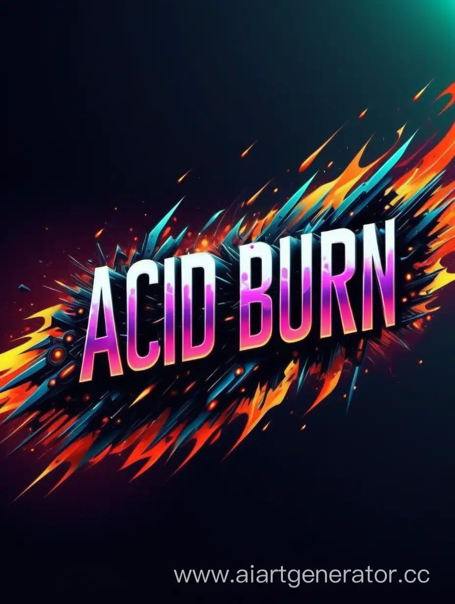 Create cyber futuristic abstract banner with name "Acid Burn".