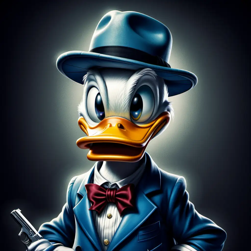 Donald Duck Gangster Portrait Art MUSE AI