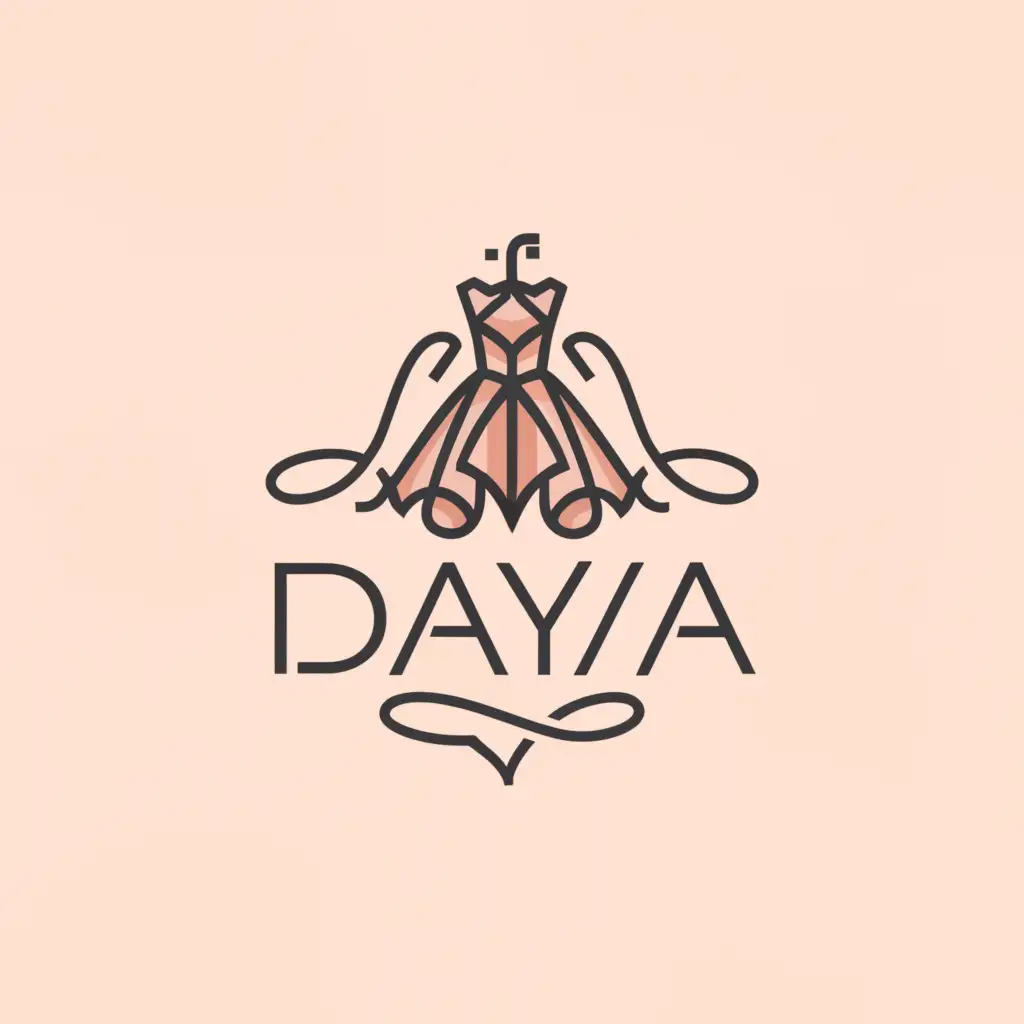 a logo design,with the text 'Daya', main symbol:pink dress
beauty
clothing
,complex,clear background